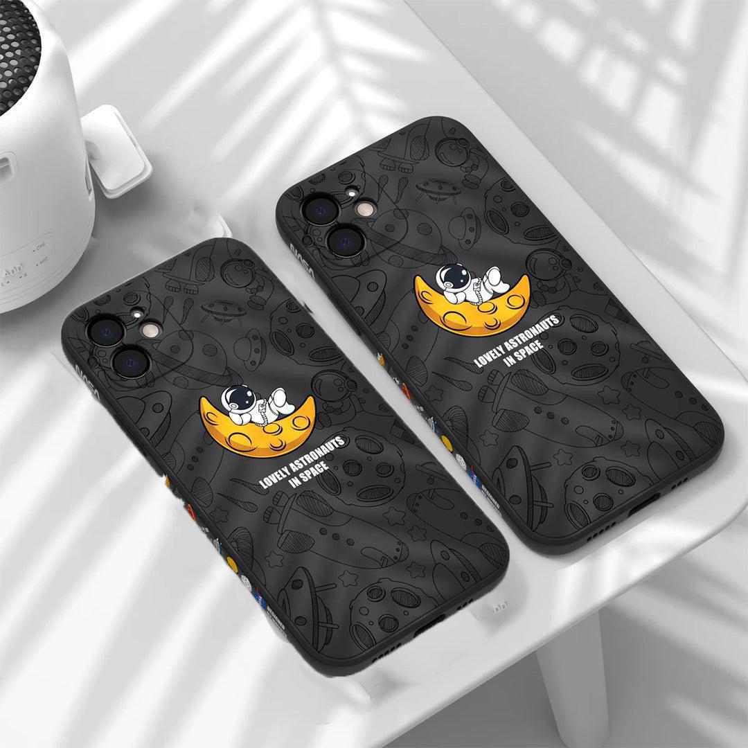 Astronaut Silicone iPhone Case - Black