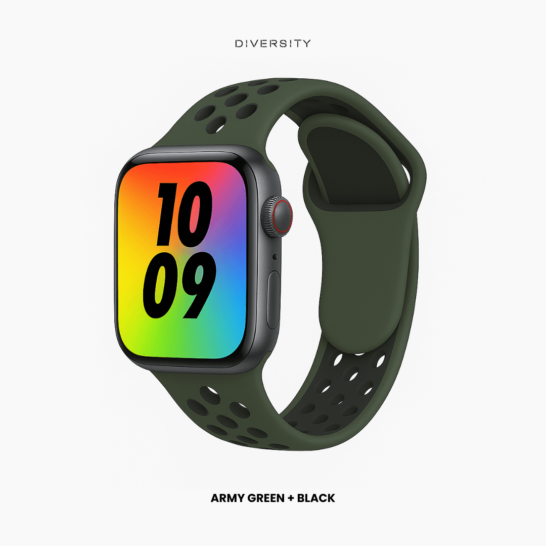 AirLoop Band For Apple Watch - Army Green + Black