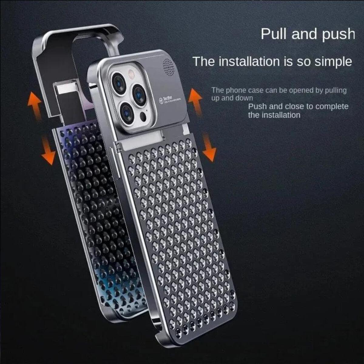 ALPHA Hybrid Metal Mesh iPhone Case - Desert Titanium