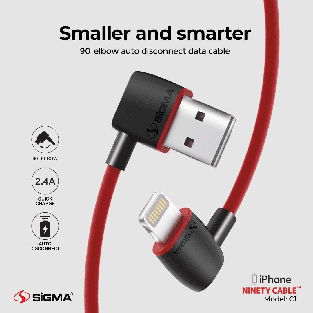 Auto Disconnect 90 Degree 2.4A Ninety Cable - C1 - Lightning