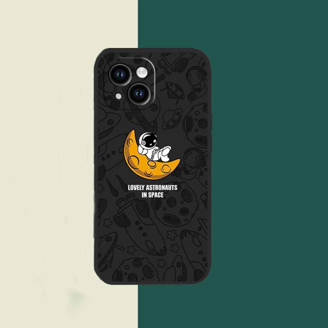 Astronaut Silicone iPhone Case - Black