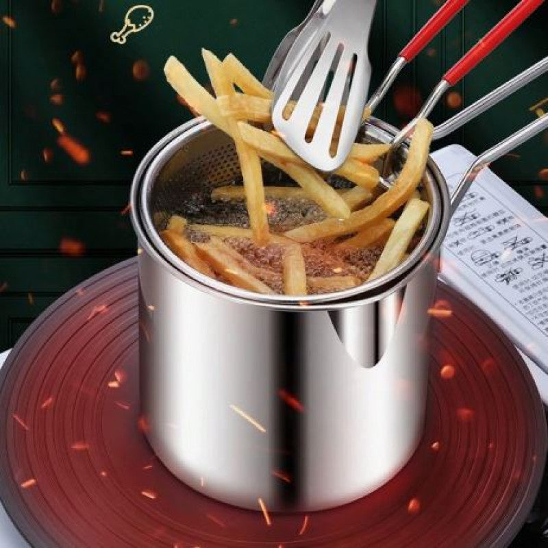 Multi-Functional Stainless Steel Fryer Pot with Basket – 1200ML
