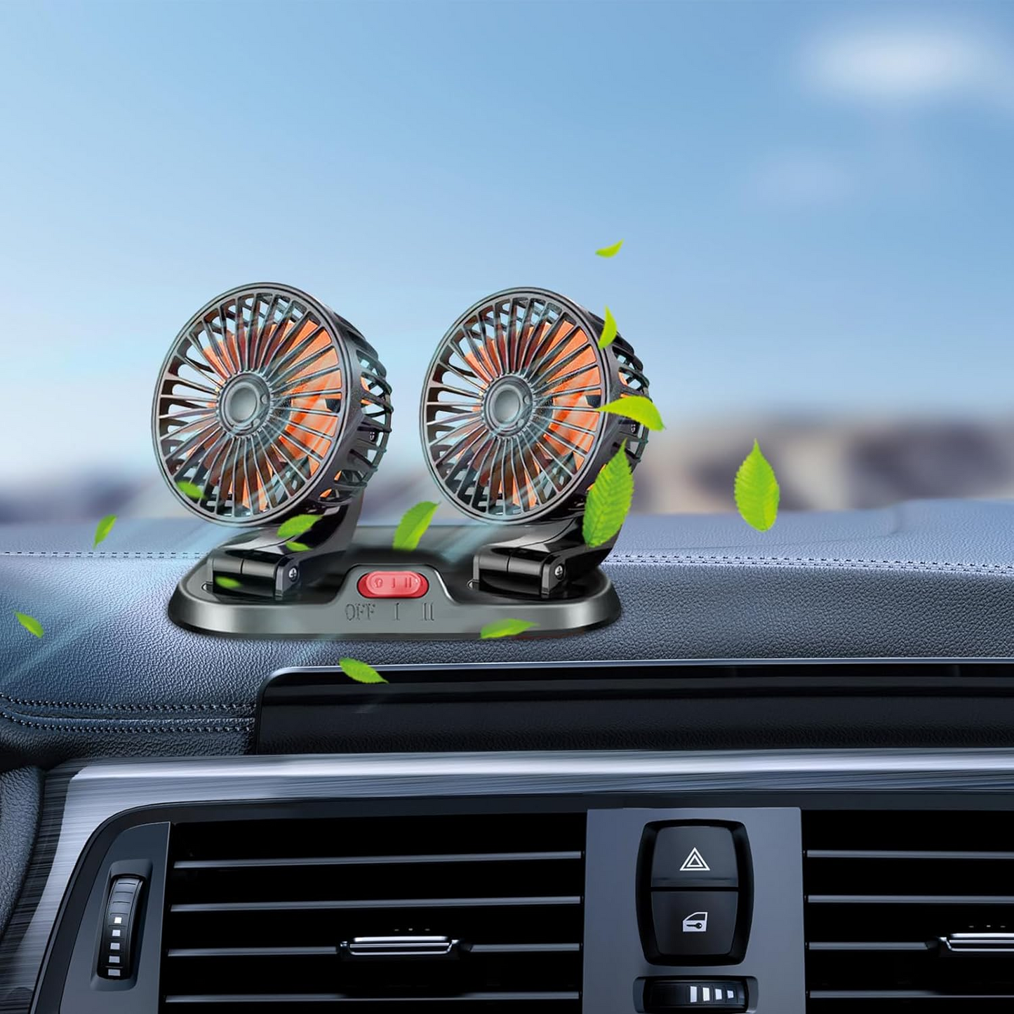 Car Fan Long Neck Double Head Adjustable V Fan For Summer –Car Dashboard Double Heads Fast Fan 5v USB