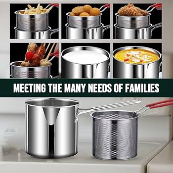 Multi-Functional Stainless Steel Fryer Pot with Basket – 1200ML