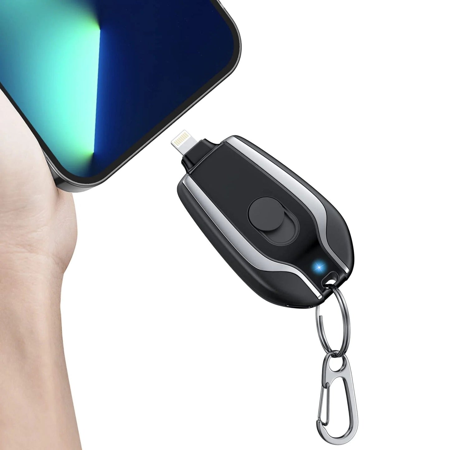 Keychain Portable Charger,1500mAh Mini Power Emergency Pod Key Ring Cell Phone Charger, Ultra-Compact External Fast Charging Power Bank Battery Pack For IPhone And Android Type-C