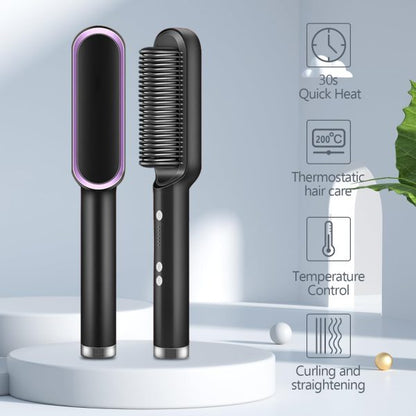 Hair straightener brush