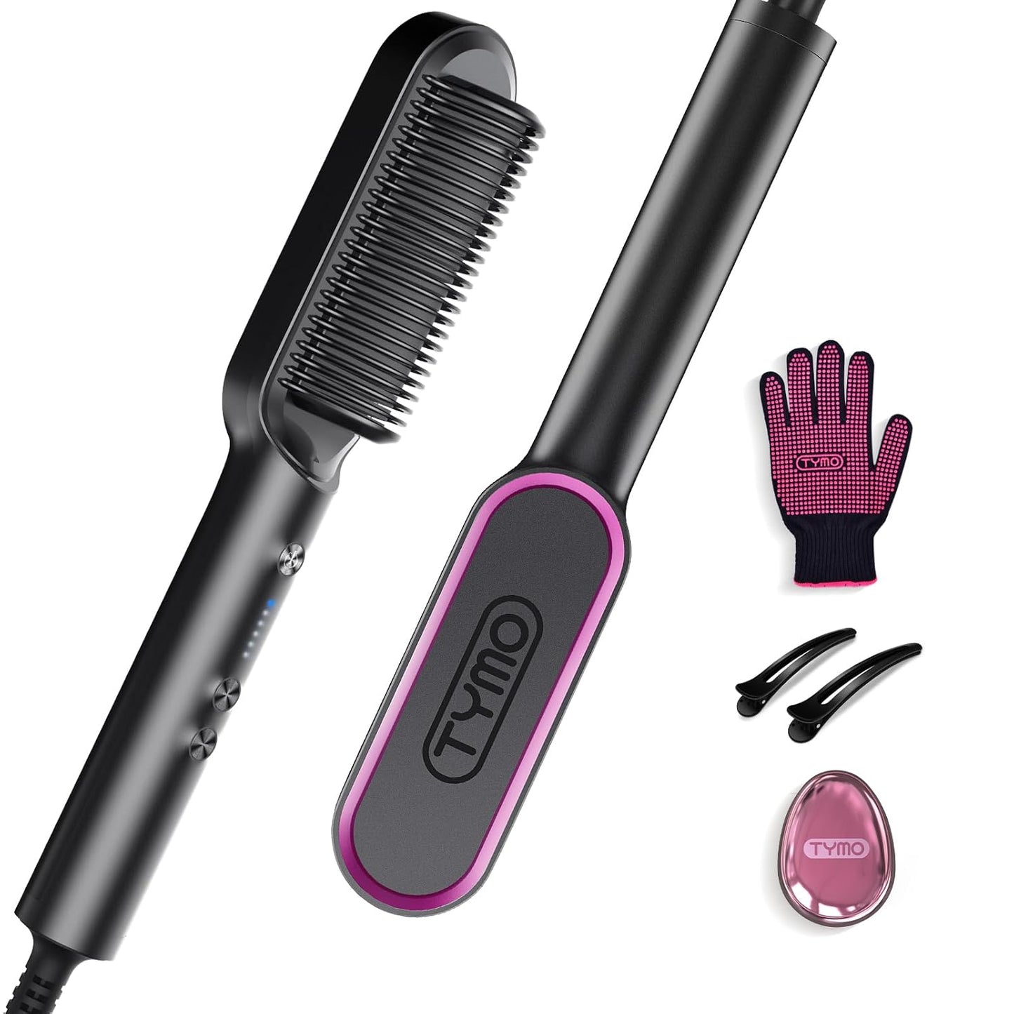 Hair straightener brush