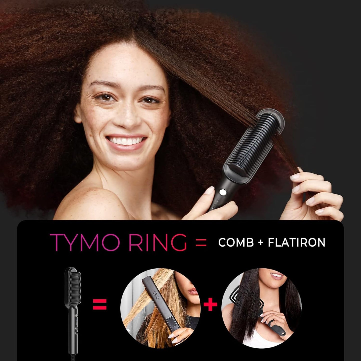 Hair straightener brush
