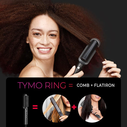 Hair straightener brush