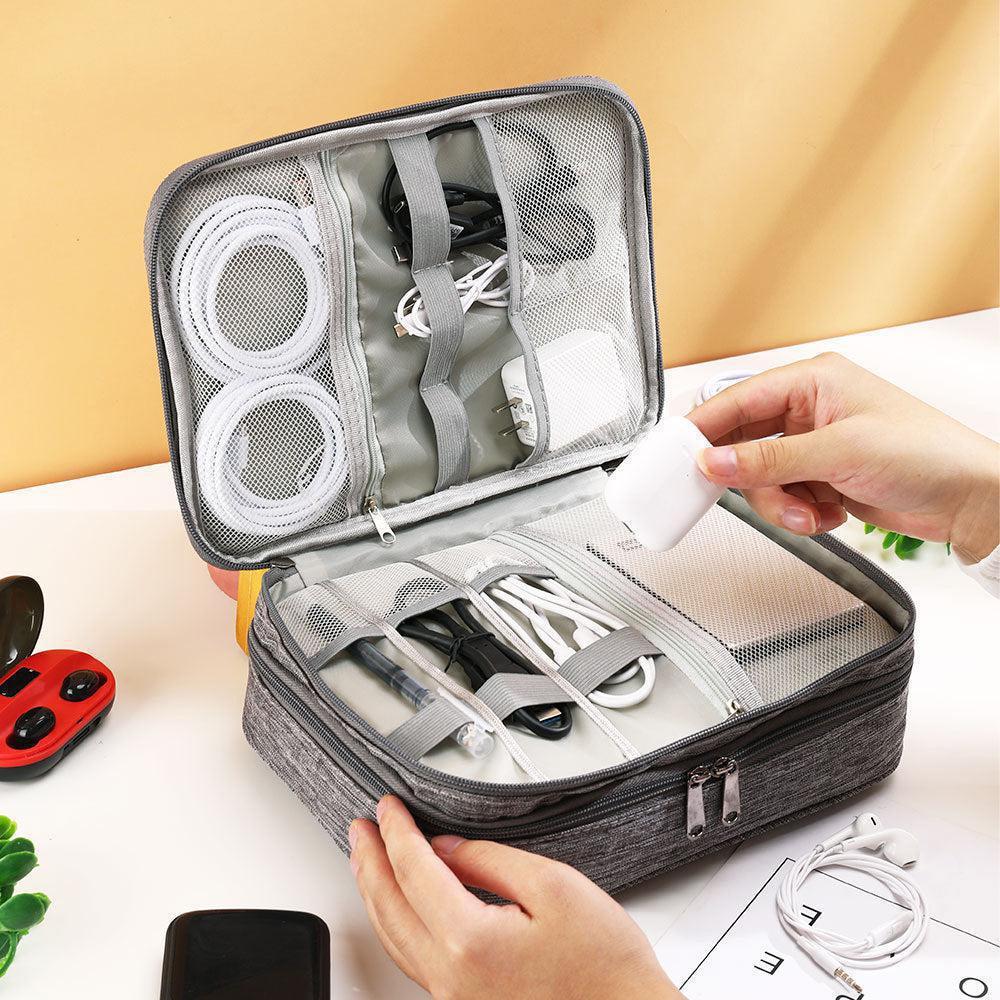 3 Layer Gadget Pouch Organizer - Wine Red