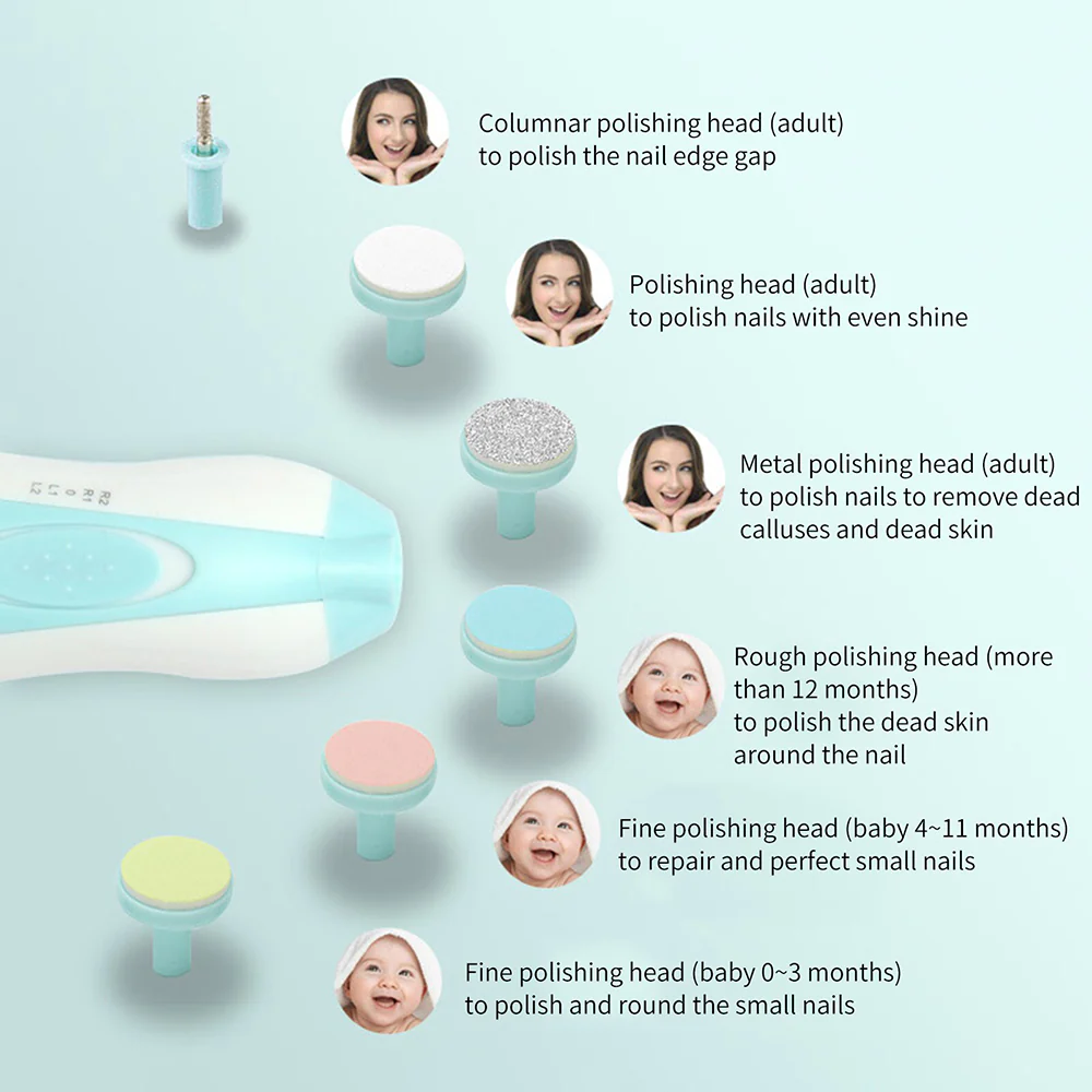 6 in1 Baby Nail Trimmer , Electric Nail Trimmer For Baby & Adult, Portable Versatile Newborn Toddler Nail Care