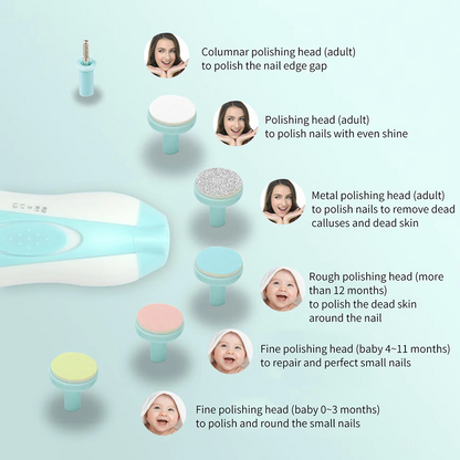 6 in1 Baby Nail Trimmer , Electric Nail Trimmer For Baby & Adult, Portable Versatile Newborn Toddler Nail Care