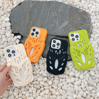 3D Hollow Silicone iPhone Case - Orange