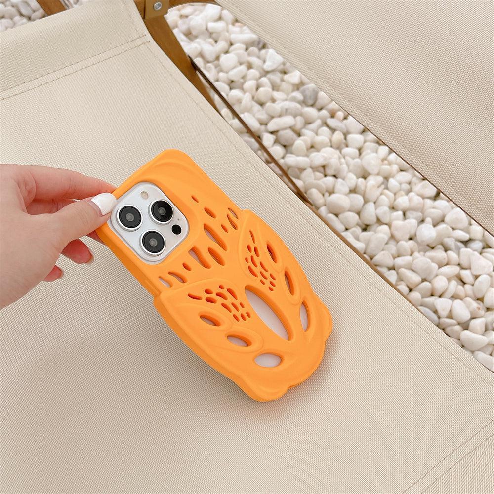 3D Hollow Silicone iPhone Case - Orange