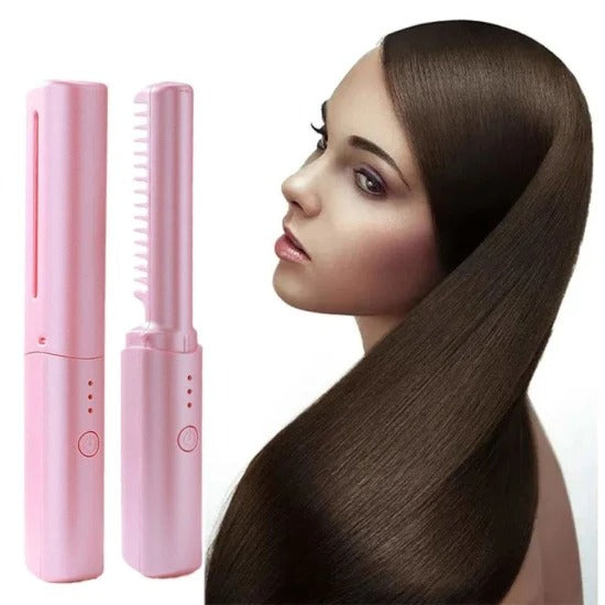 Wireless Hair Straightener Small USB Charging Hair Straightener Portable Travel Curly Dual Purpose Hair Straightener