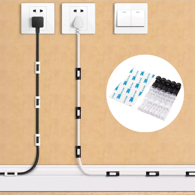 Wire Holding Clips | Self-Adhesive Cable Clips Organizer