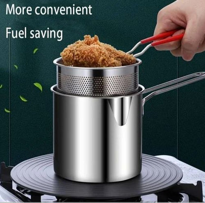 Multi-Functional Stainless Steel Fryer Pot with Basket – 1200ML