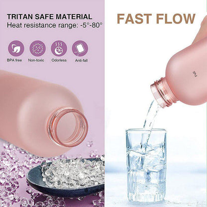 1L Gradient Water Bottle With Time Markers - Pink Yellow