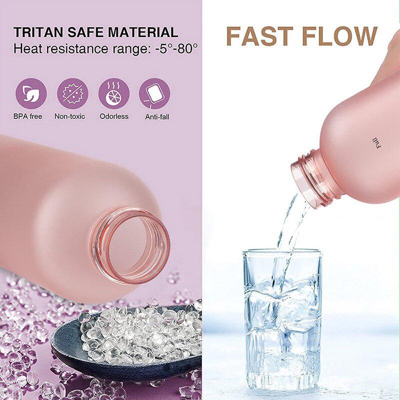 1L Gradient Water Bottle With Time Markers - Yellow Blue
