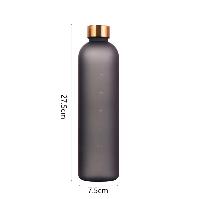 1L Gradient Water Bottle With Time Markers - Pink Yellow
