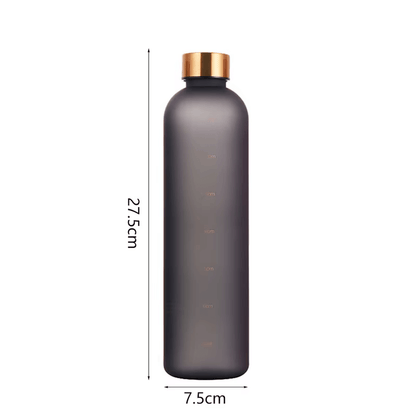 1L Gradient Water Bottle With Time Markers - Pink Yellow