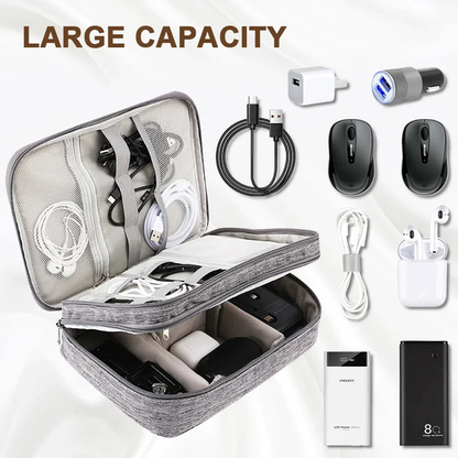 3 Layer Gadget Pouch Organizer - Wine Red