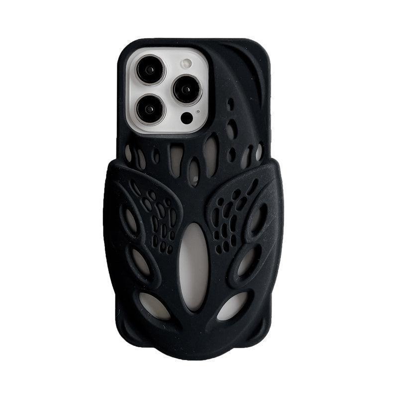 3D Hollow Silicone iPhone Case - Black